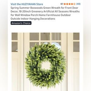 NWT Amazon Boxwood Greenery Wreath 18-20 inches All Seasons Indoor/Outdoor